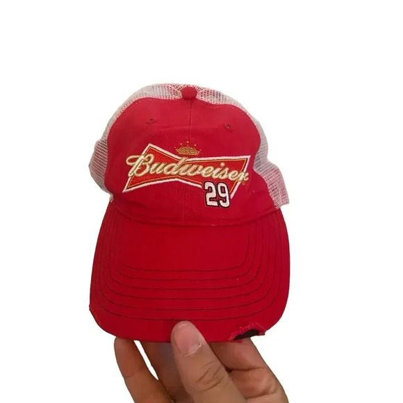 Chase Authentics Red Nascar Budweiser '29' Strapback Cap Size One - Picture 1 of 5